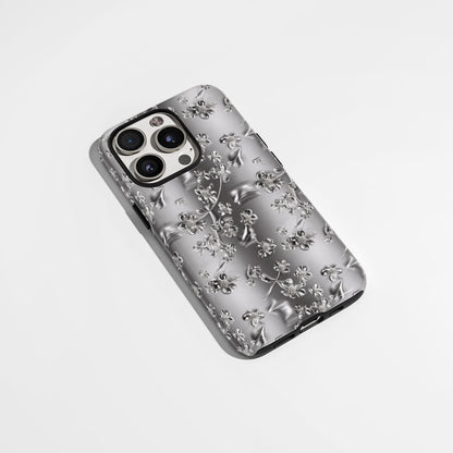 Double-Layer Semi-Handprinted Tough Matte Gypsophila iPhone Case