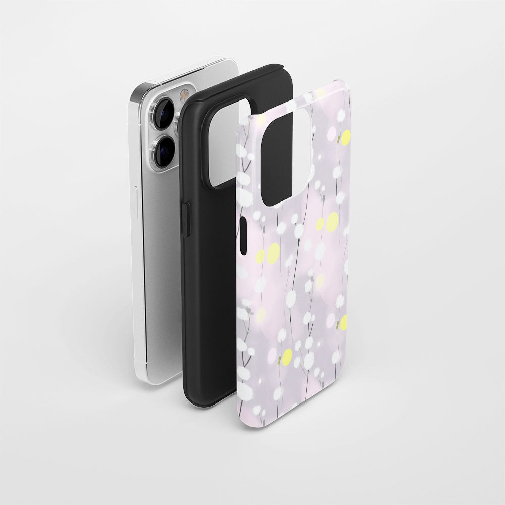 เคส iPhone ลายยิปโซฟิลาเคลือบด้านแบบ 2 ชั้น พิมพ์ลายด้วยมือ 