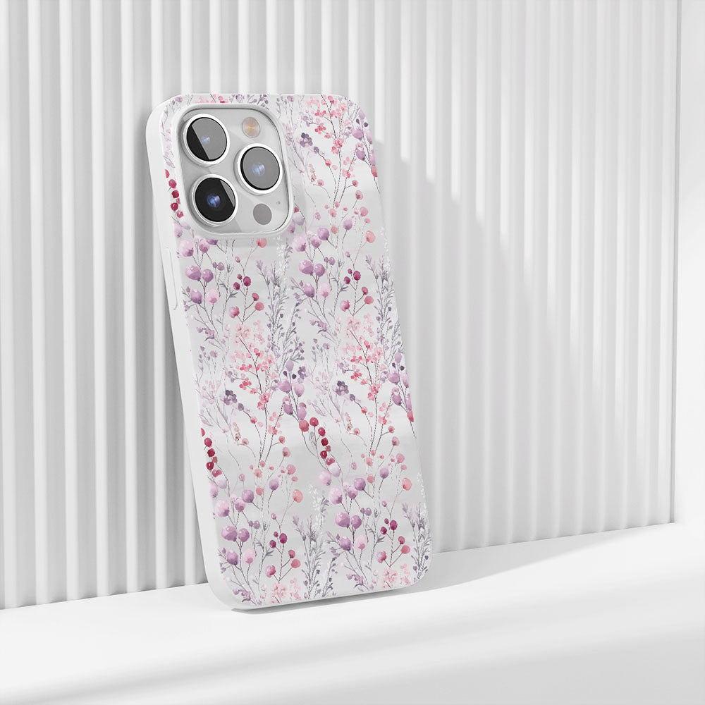Latest 3rd-Generation Crystal Tough Glossy Gypsophila iPhone Case (MagSafe-Compatible)