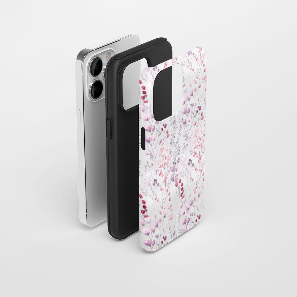 เคส iPhone ลายยิปโซฟิลาเคลือบด้านแบบ 2 ชั้น พิมพ์ลายด้วยมือ 