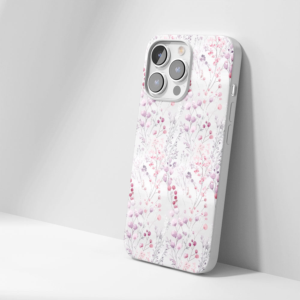 Latest 3rd-Generation Crystal Tough Glossy Gypsophila iPhone Case (MagSafe-Compatible)