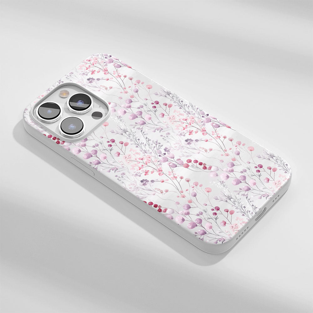 Latest 3rd-Generation Crystal Tough Glossy Gypsophila iPhone Case (MagSafe-Compatible)