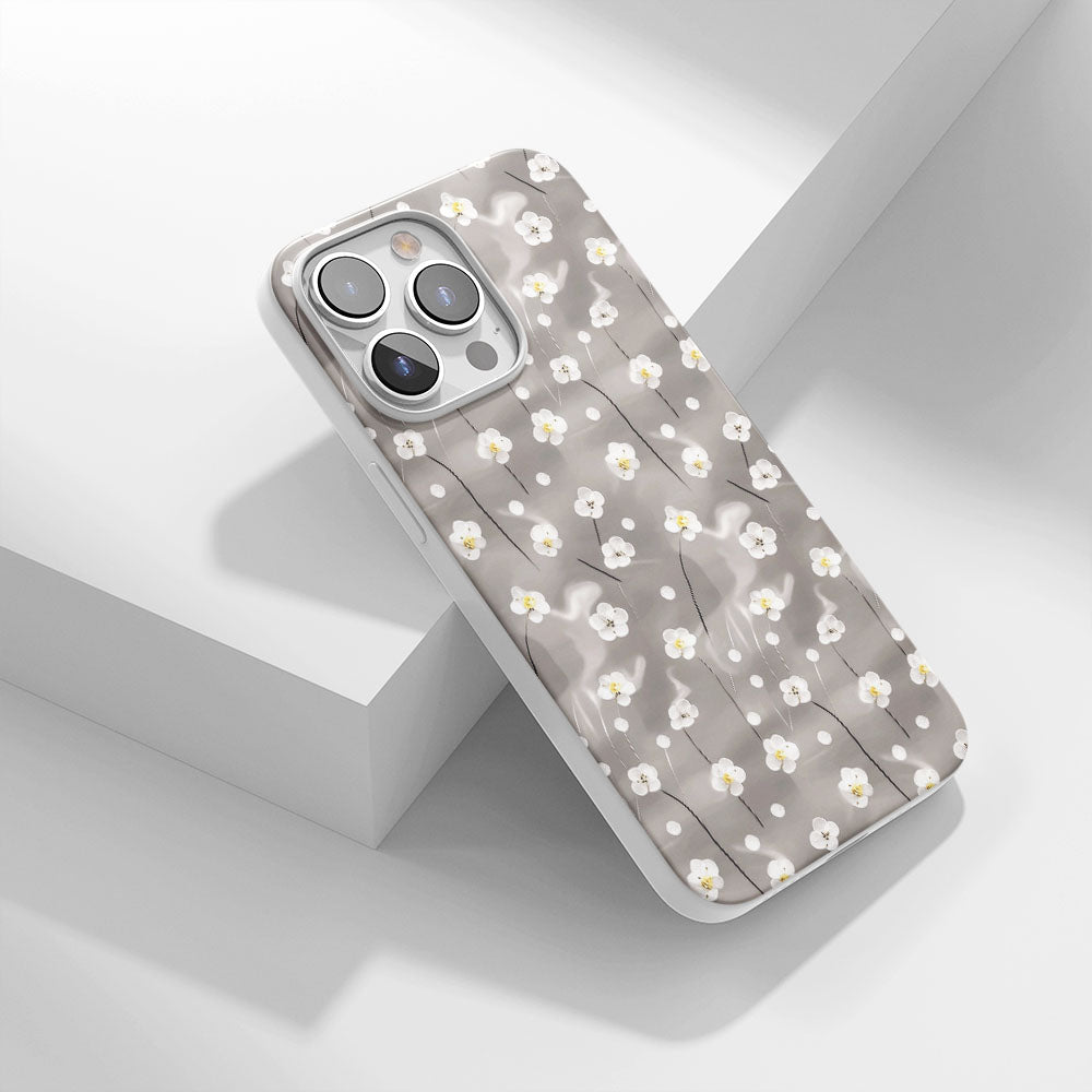 Latest 3rd-Generation Crystal Tough Glossy Gypsophila iPhone Case (MagSafe-Compatible)