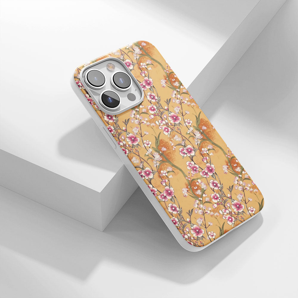 Latest 3rd-Generation Crystal Tough Glossy Gypsophila iPhone Case (MagSafe-Compatible)