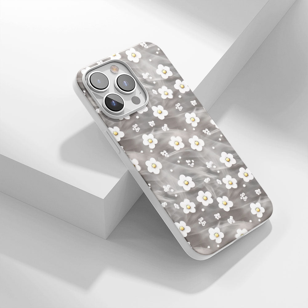 Latest 3rd-Generation Crystal Tough Glossy Gypsophila iPhone Case (MagSafe-Compatible)