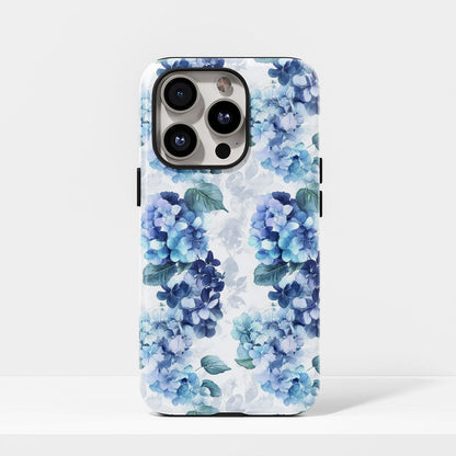 เคส iPhone ลายดอกไฮเดรนเยียเคลือบด้าน 2 ชั้น พิมพ์ลายด้วยมือ 