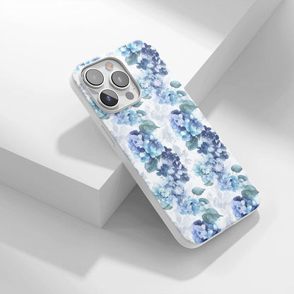 Latest 3rd-Generation Crystal Tough Glossy Hydrangea iPhone Case (MagSafe-Compatible)