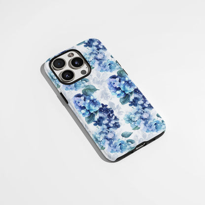 เคส iPhone ลายดอกไฮเดรนเยียเคลือบด้าน 2 ชั้น พิมพ์ลายด้วยมือ 