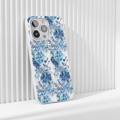 Latest 3rd-Generation Crystal Tough Glossy Hydrangea iPhone Case (MagSafe-Compatible)