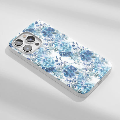Latest 3rd-Generation Crystal Tough Glossy Hydrangea iPhone Case (MagSafe-Compatible)