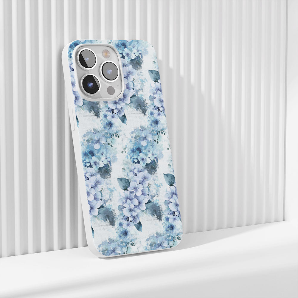 Latest 3rd-Generation Crystal Tough Glossy Hydrangea iPhone Case (MagSafe-Compatible)
