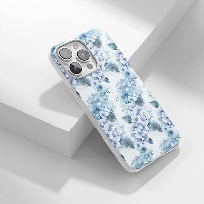 Latest 3rd-Generation Crystal Tough Glossy Hydrangea iPhone Case (MagSafe-Compatible)