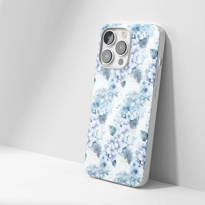 Latest 3rd-Generation Crystal Tough Glossy Hydrangea iPhone Case (MagSafe-Compatible)