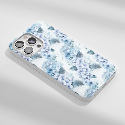 Latest 3rd-Generation Crystal Tough Glossy Hydrangea iPhone Case (MagSafe-Compatible)