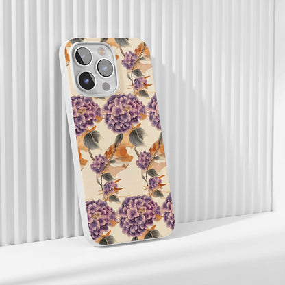 Latest 3rd-Generation Crystal Tough Glossy Hydrangea iPhone Case (MagSafe-Compatible)