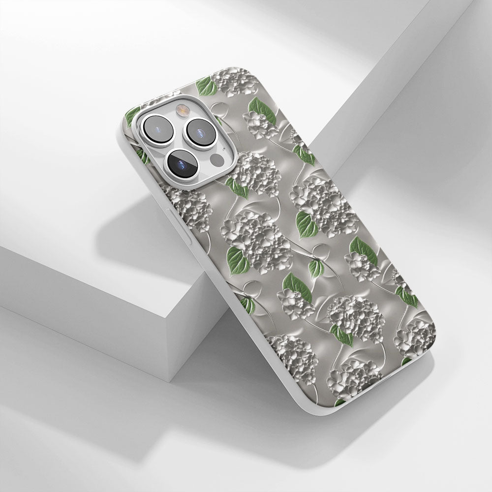 最新第三代水晶堅韌亮面繡球花 iPhone 手機殼