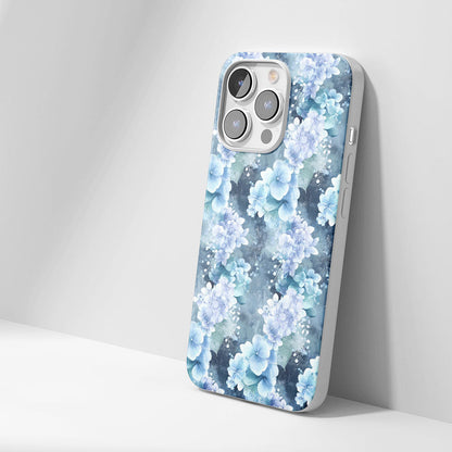 Latest 3rd-Generation Crystal Tough Glossy Hydrangea iPhone Case (MagSafe-Compatible)