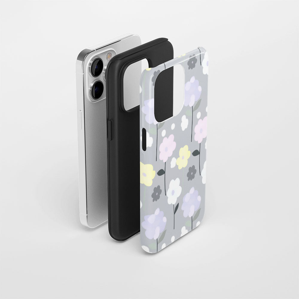 Double-Layer Semi-Handprinted Tough Matte Jasmine iPhone Case