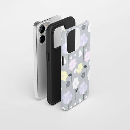 Double-Layer Semi-Handprinted Tough Matte Jasmine iPhone Case