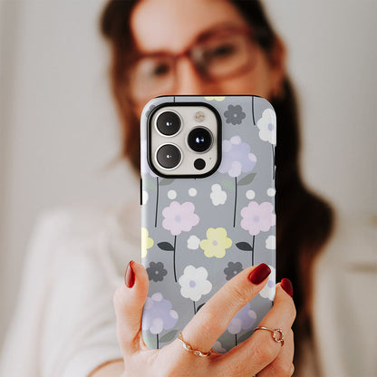 Double-Layer Semi-Handprinted Tough Matte Jasmine iPhone Case