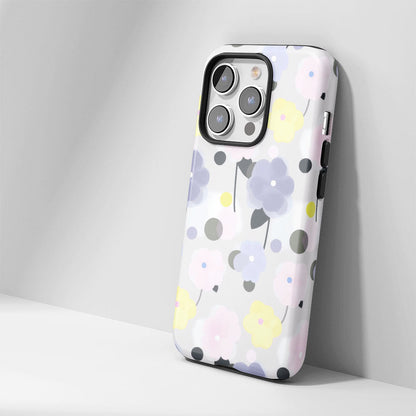 เคส iPhone สีจัสมินเคลือบด้านพิมพ์ลายกึ่งด้วยมือสองชั้น 