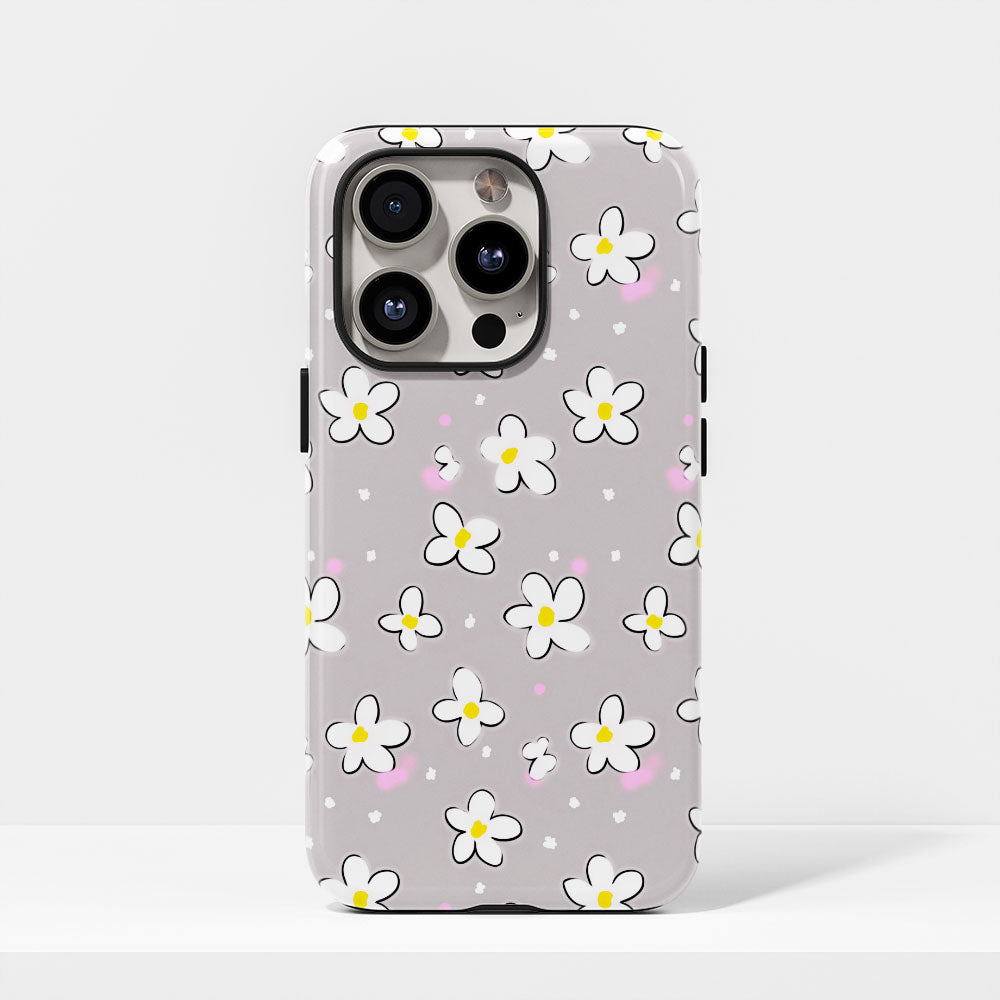 Double-Layer Semi-Handprinted Tough Matte Jasmine iPhone Case