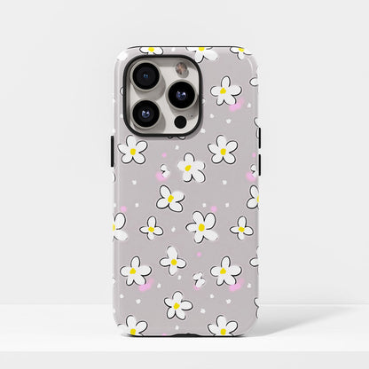 Double-Layer Semi-Handprinted Tough Matte Jasmine iPhone Case