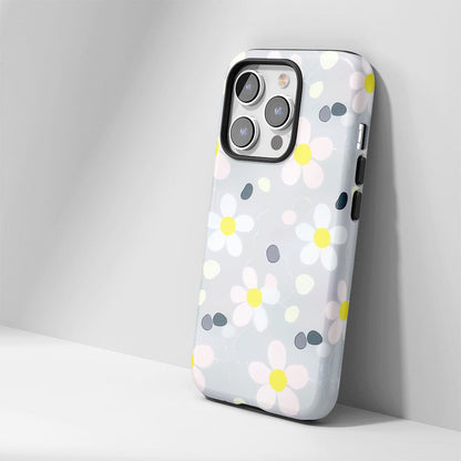 เคส iPhone สีจัสมินเคลือบด้านพิมพ์ลายกึ่งด้วยมือสองชั้น 