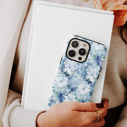 เคส iPhone สีจัสมินเคลือบด้านพิมพ์ลายกึ่งด้วยมือสองชั้น 