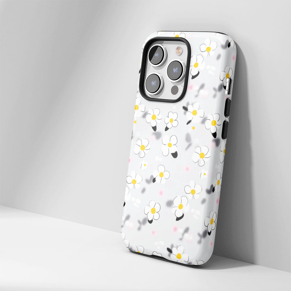 Double-Layer Semi-Handprinted Tough Matte Jasmine iPhone Case