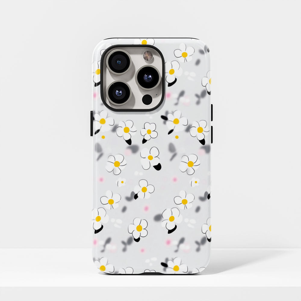 Double-Layer Semi-Handprinted Tough Matte Jasmine iPhone Case