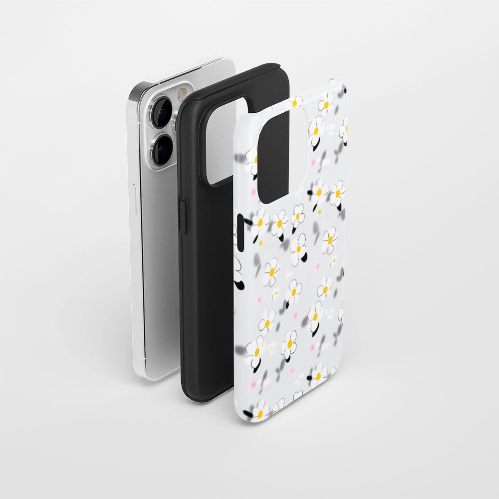 Double-Layer Semi-Handprinted Tough Matte Jasmine iPhone Case