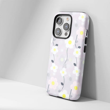 Double-Layer Semi-Handprinted Tough Matte Jasmine iPhone Case