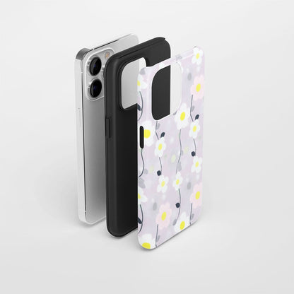 Double-Layer Semi-Handprinted Tough Matte Jasmine iPhone Case