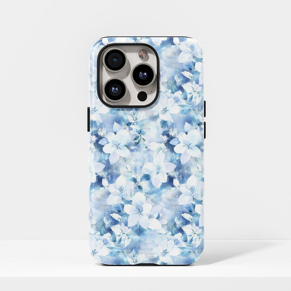 Double-Layer Semi-Handprinted Tough Matte Jasmine iPhone Case