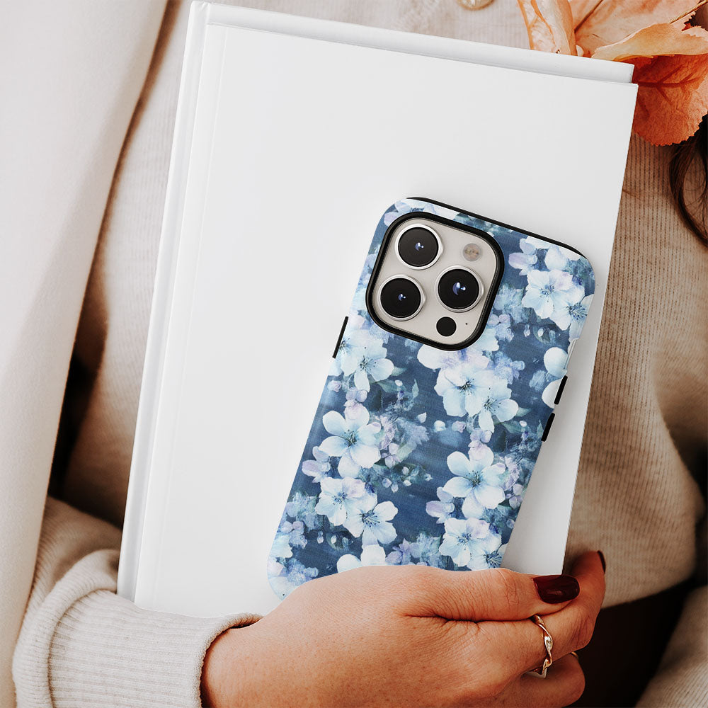 Double-Layer Semi-Handprinted Tough Matte Jasmine iPhone Case