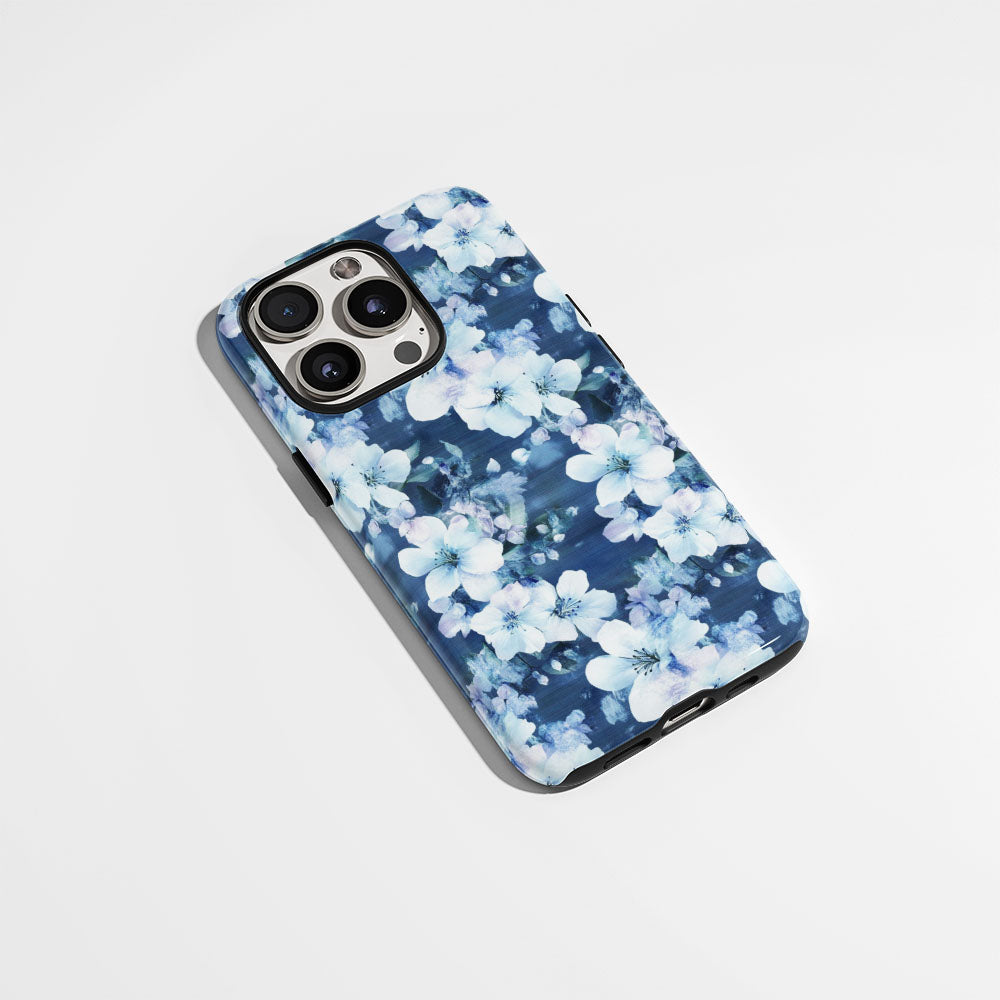 Double-Layer Semi-Handprinted Tough Matte Jasmine iPhone Case