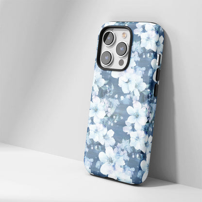 Double-Layer Semi-Handprinted Tough Matte Jasmine iPhone Case
