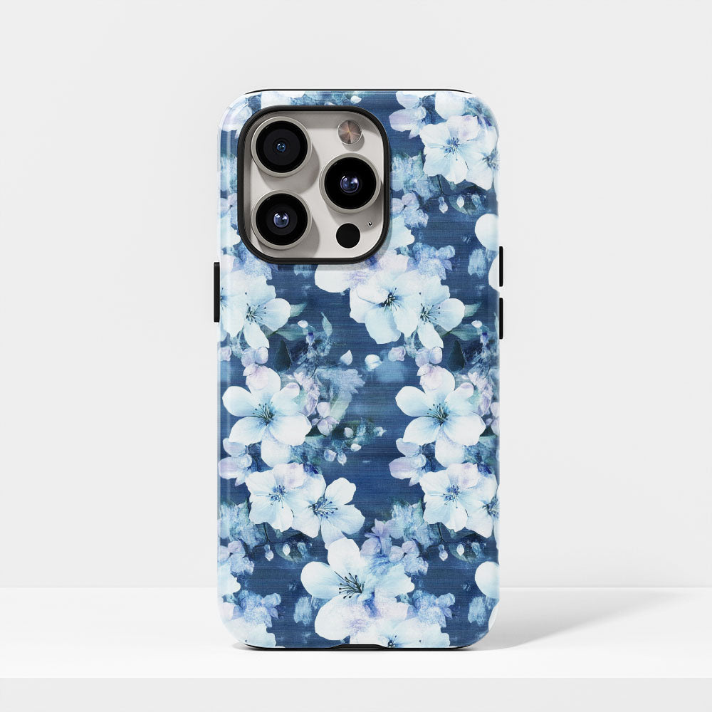 Double-Layer Semi-Handprinted Tough Matte Jasmine iPhone Case