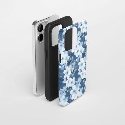 Double-Layer Semi-Handprinted Tough Matte Jasmine iPhone Case