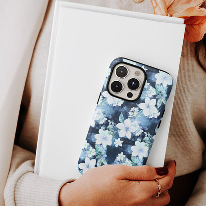 Double-Layer Semi-Handprinted Tough Matte Jasmine iPhone Case