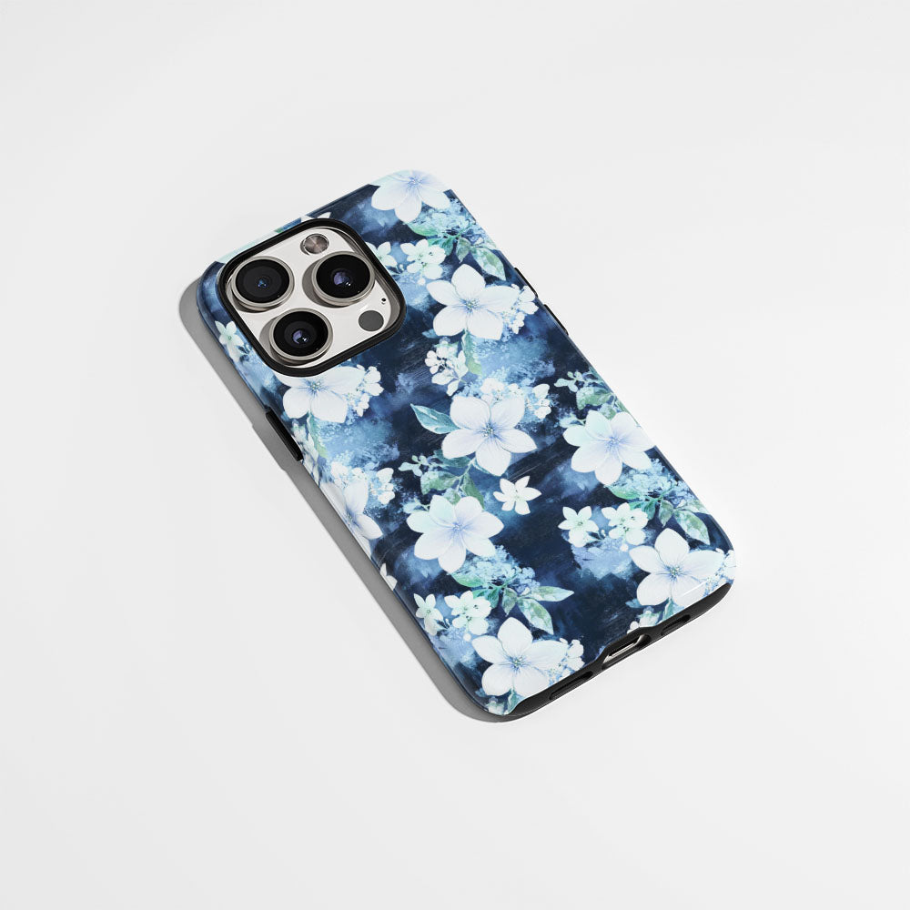 Double-Layer Semi-Handprinted Tough Matte Jasmine iPhone Case