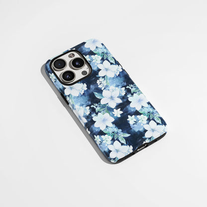 Double-Layer Semi-Handprinted Tough Matte Jasmine iPhone Case