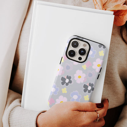 เคส iPhone สีจัสมินเคลือบด้านพิมพ์ลายกึ่งด้วยมือสองชั้น 