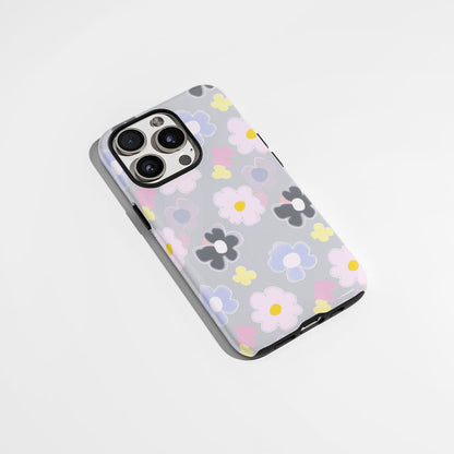 เคส iPhone สีจัสมินเคลือบด้านพิมพ์ลายกึ่งด้วยมือสองชั้น 