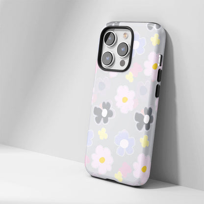 เคส iPhone สีจัสมินเคลือบด้านพิมพ์ลายกึ่งด้วยมือสองชั้น 