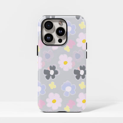 เคส iPhone สีจัสมินเคลือบด้านพิมพ์ลายกึ่งด้วยมือสองชั้น 
