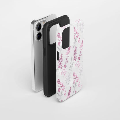 雙層半手工印花霧面薰衣草色 iPhone 手機殼