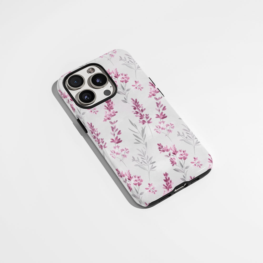 雙層半手工印花霧面薰衣草色 iPhone 手機殼