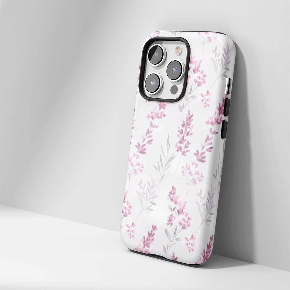 雙層半手工印花霧面薰衣草色 iPhone 手機殼